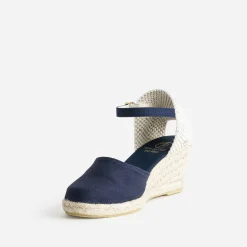 Eram Espadrilles|Sandales^Espadrille compensée marine en toile BLEU