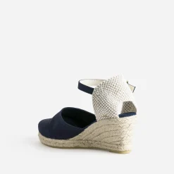 Eram Espadrilles|Sandales^Espadrille compensée marine en toile BLEU