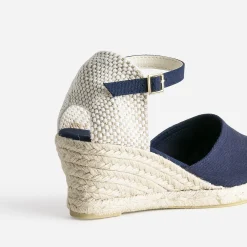 Eram Espadrilles|Sandales^Espadrille compensée marine en toile BLEU