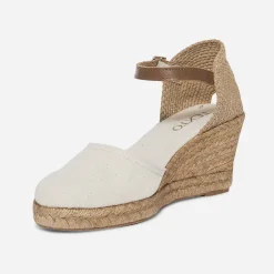 Eram Sandales^Espadrille compensée écrue BLANC