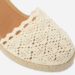 Eram Sandales^Espadrille compensée écrue façon crochet BLANC