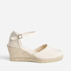 Eram Espadrilles|Sandales^Espadrille compensée écrue éco-conçue en toile ECRU