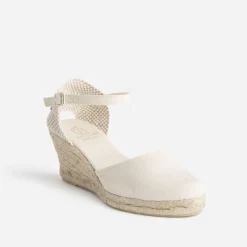 Eram Espadrilles|Sandales^Espadrille compensée écrue éco-conçue en toile ECRU