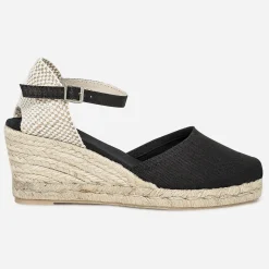 Eram Espadrilles|Sandales^Espadrille compensée en toile NOIR