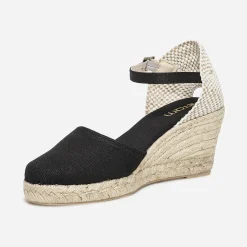 Eram Espadrilles|Sandales^Espadrille compensée en toile NOIR