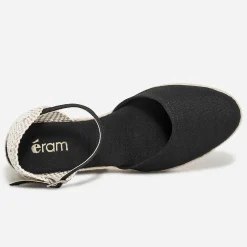 Eram Espadrilles|Sandales^Espadrille compensée en toile NOIR
