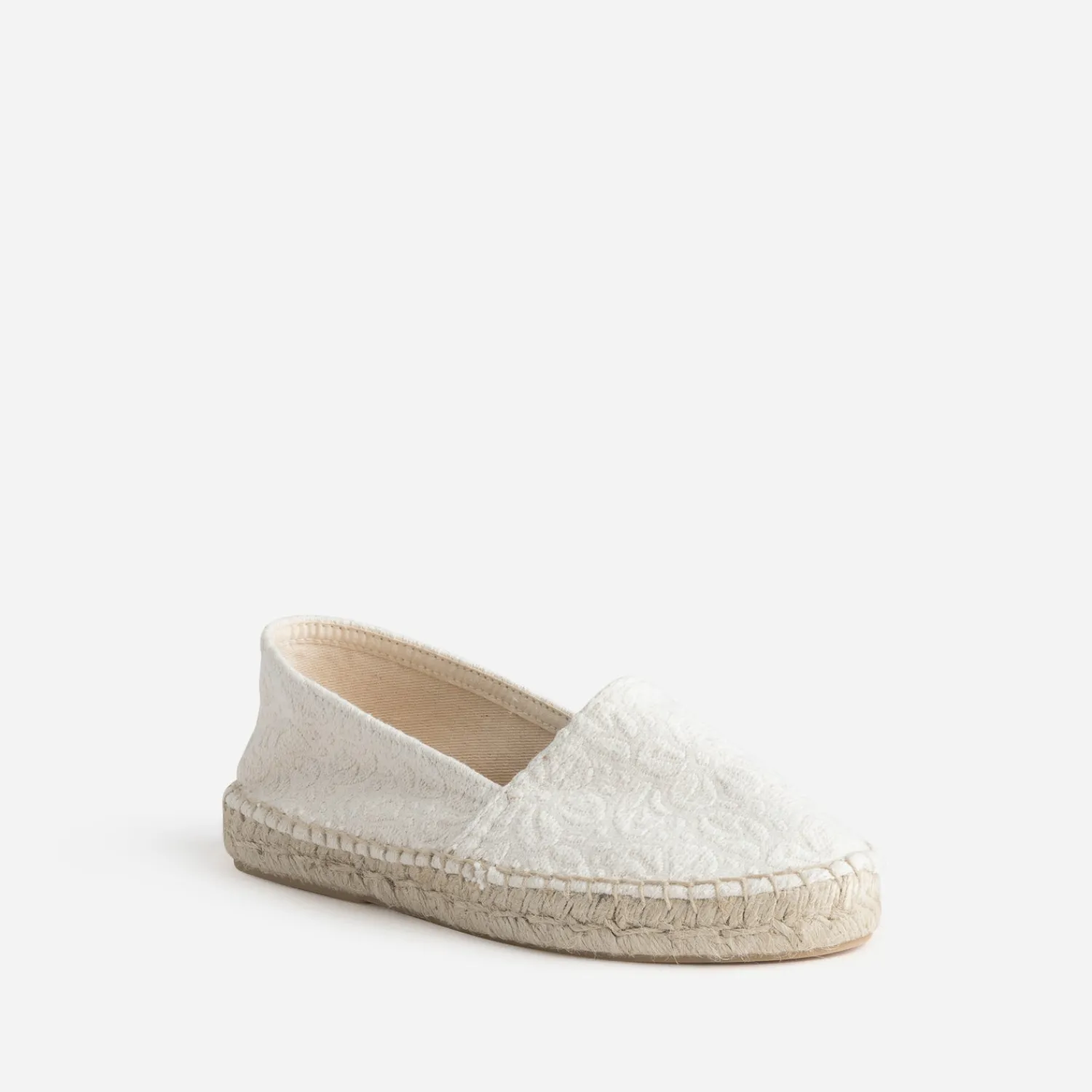 Eram Espadrilles^Espadrille écrue toile damassée BLANC