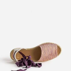 Eram Espadrilles^Espadrille , corail, blanc en textile VIOLET
