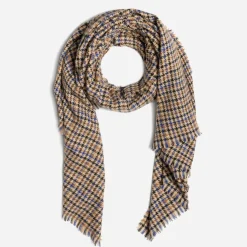 Eram Echarpes & Foulards^Etole beige à motif pied-de-poule couleurs MULTICOLORE