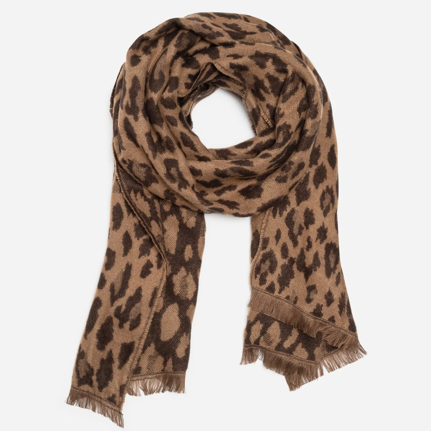 Eram Echarpes & Foulards^Etole beige jacquard motif léopard TAUPE