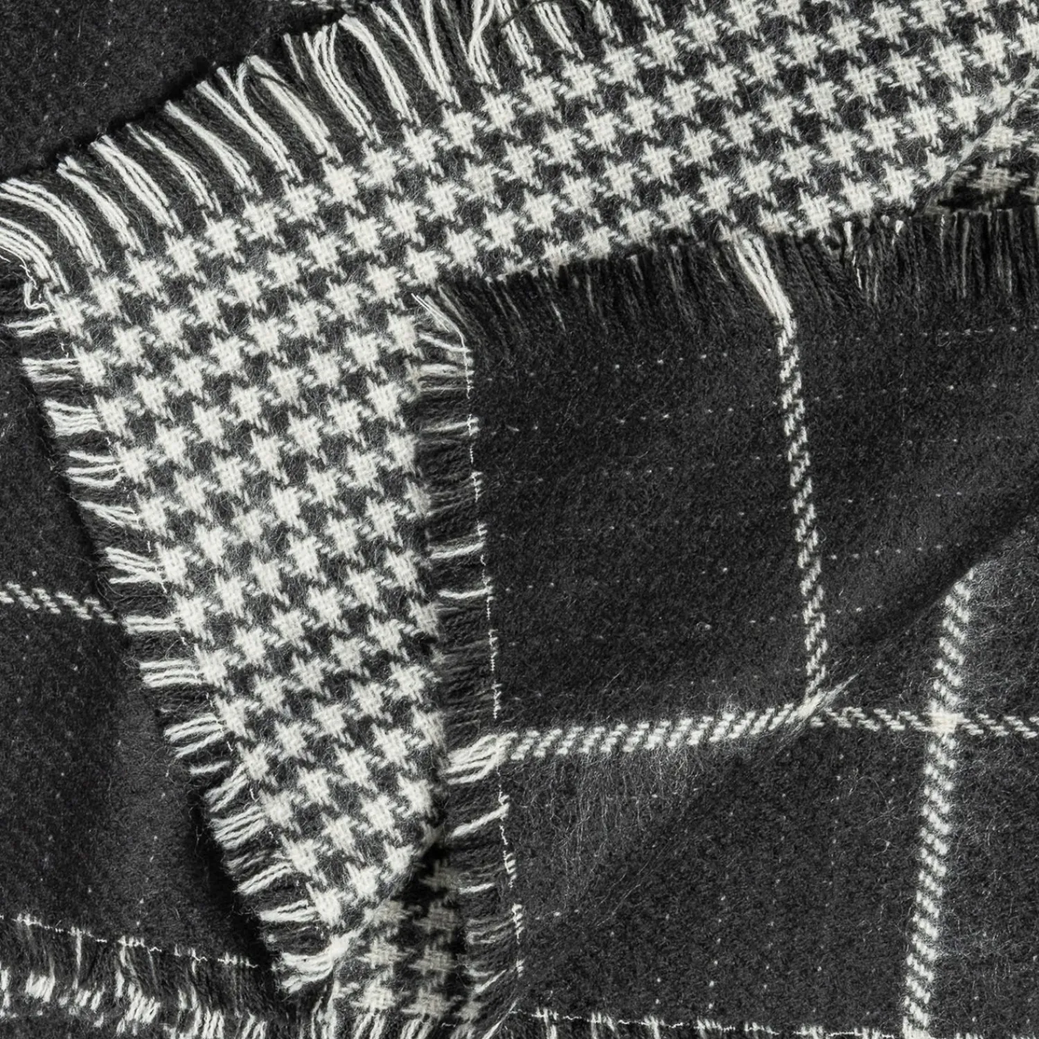 Texto Echarpes & Foulards^Etole e et blanche à carreaux NOIR