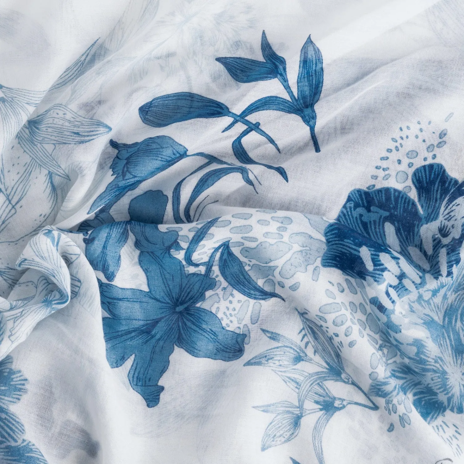 Eram Echarpes & Foulards^Foulard à motif fleurs bleues BLANC