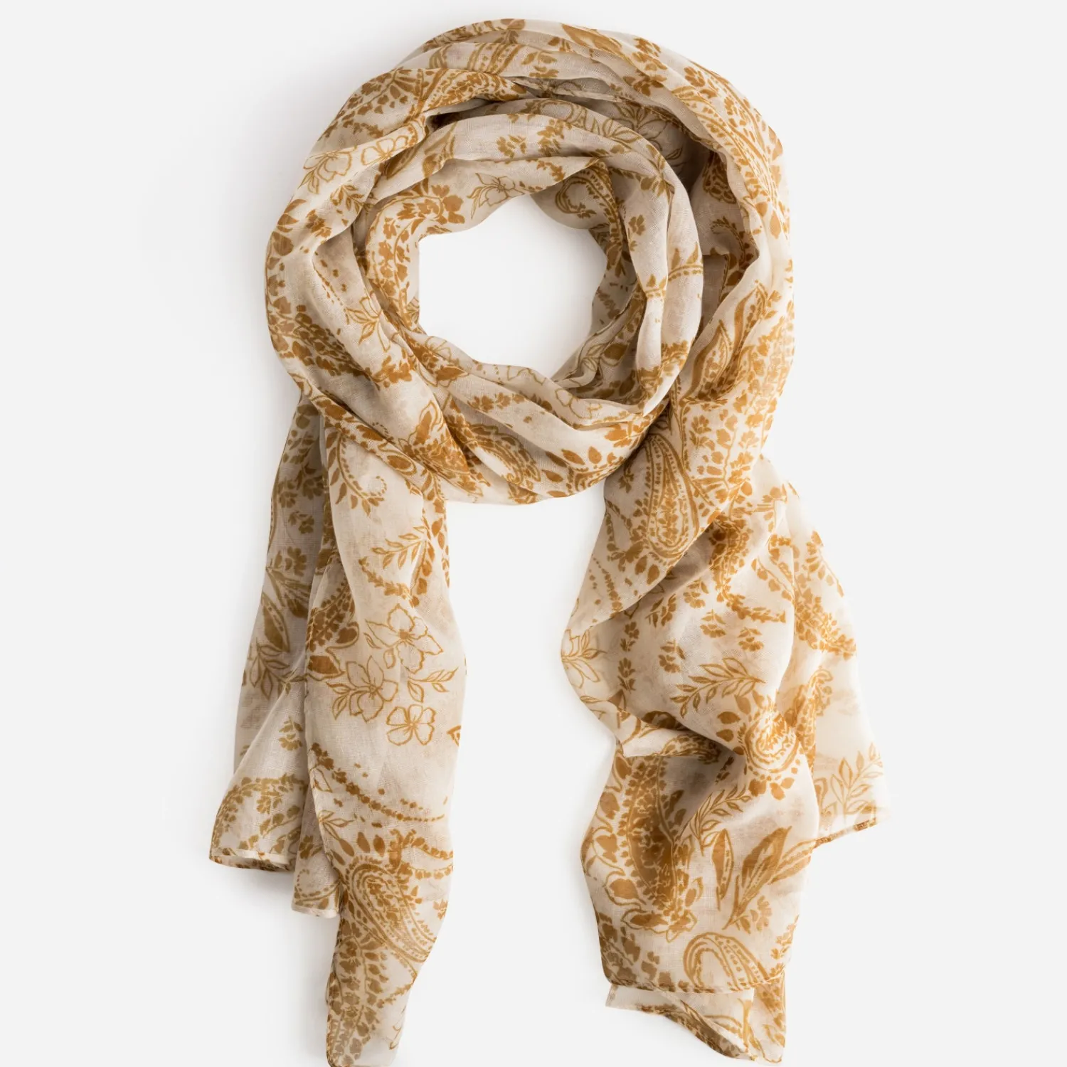 Eram Echarpes & Foulards^Foulard camel à motif cachemire floral MARRON