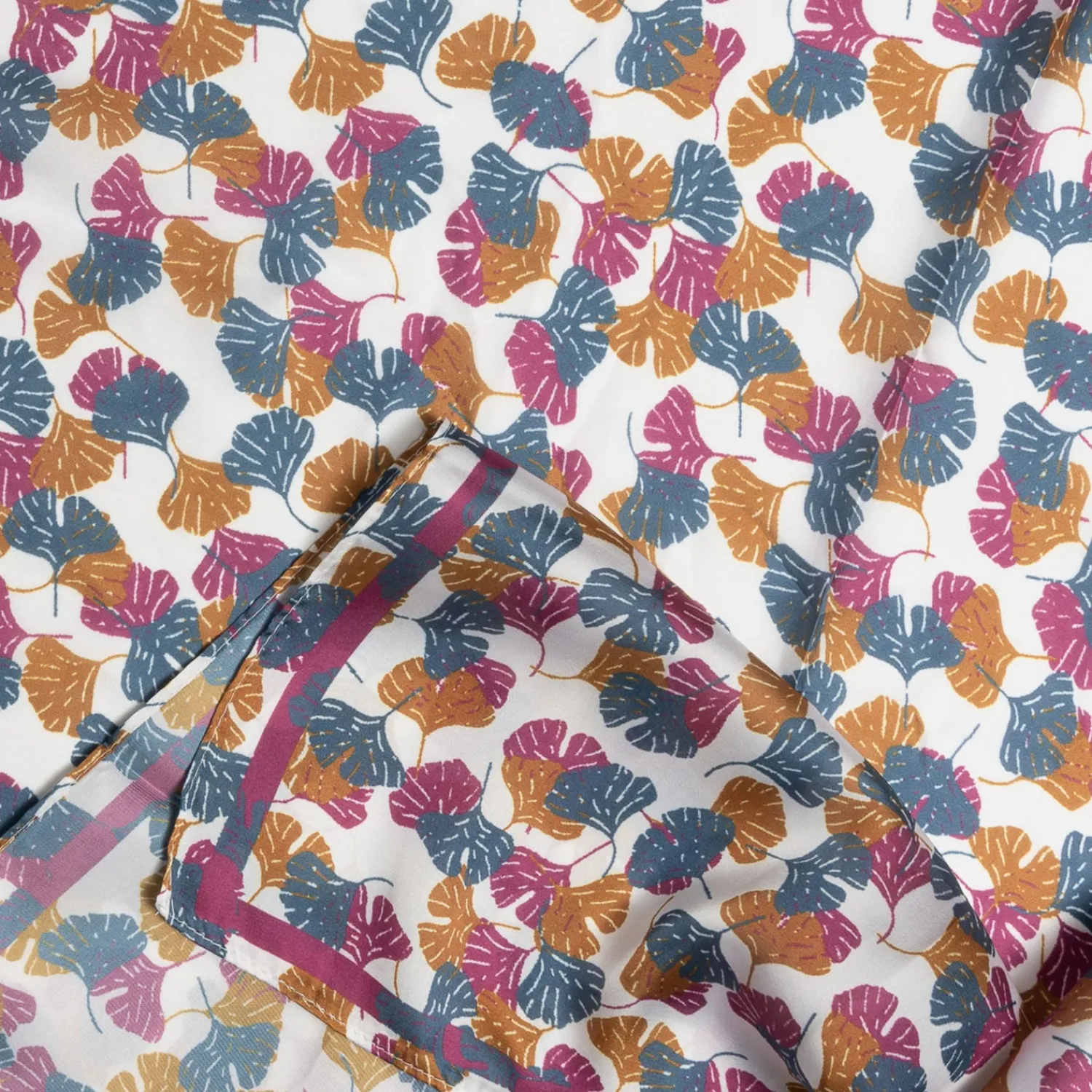 Eram Echarpes & Foulards^Foulard écru imprimé feuilles MARINE