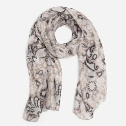 Texto Echarpes & Foulards^Foulard beige à motif fleurs baroques CAMEL