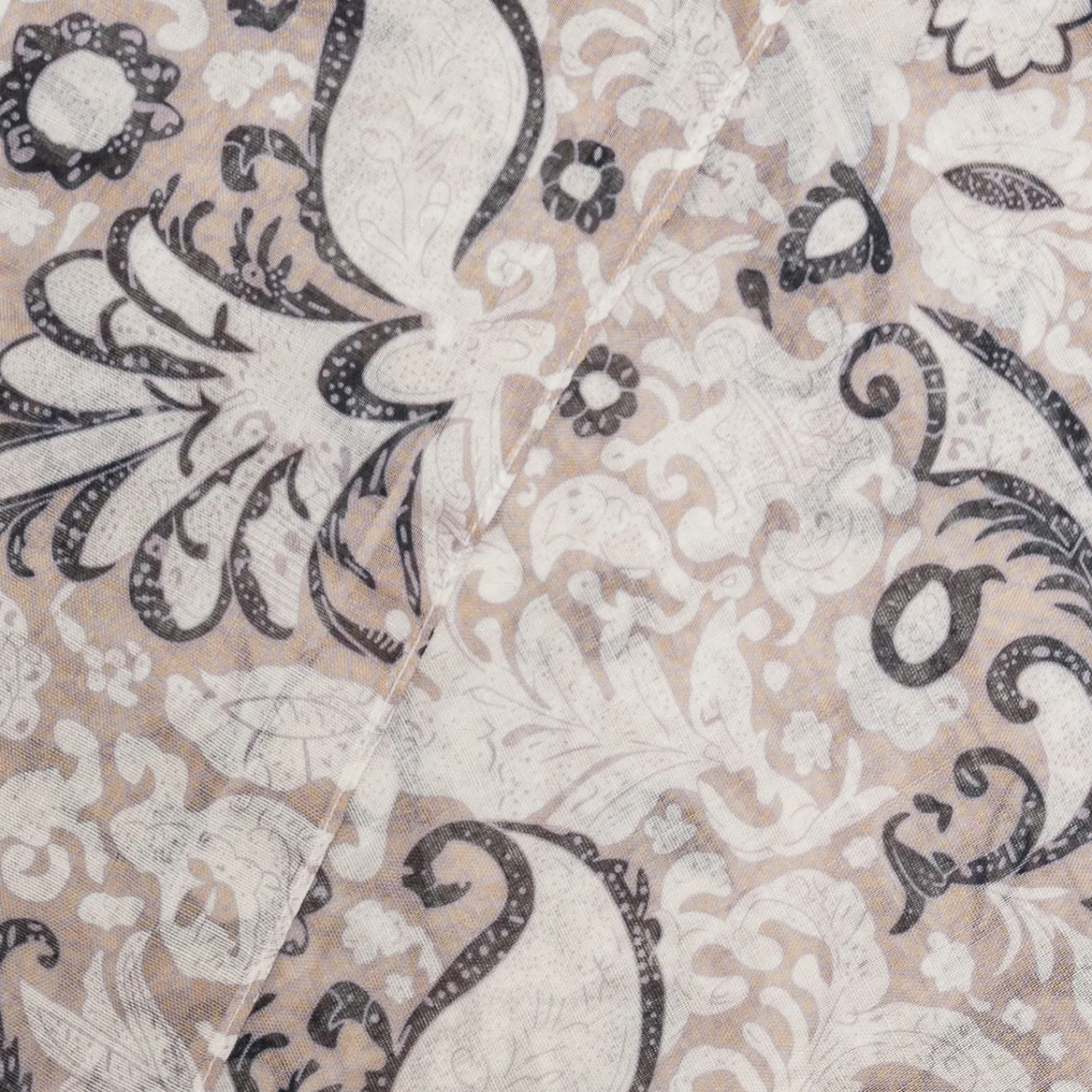 Texto Echarpes & Foulards^Foulard beige à motif fleurs baroques CAMEL
