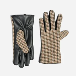 Eram Gants & Parapluie^Gants noirs bi-matière à motif pied-de-poule MULTICOLORE