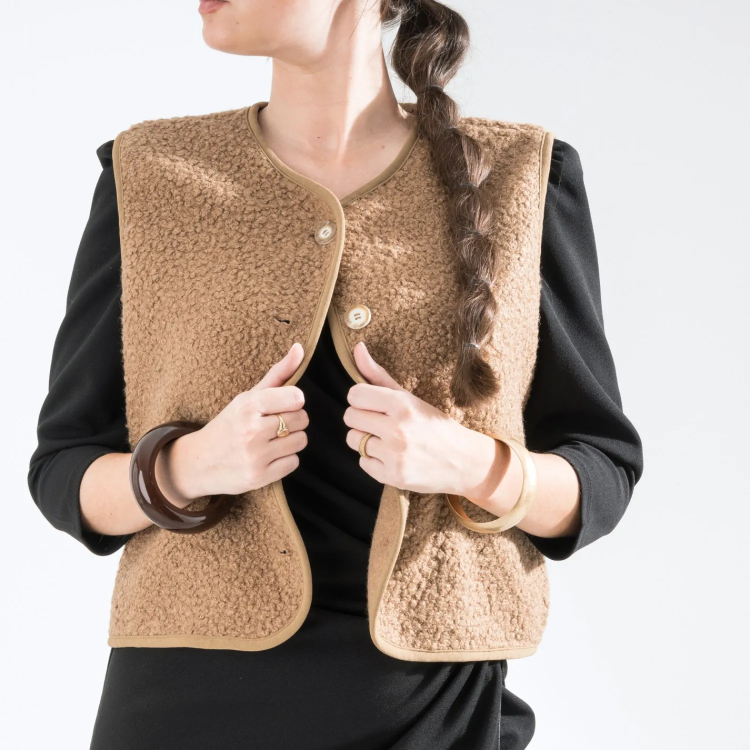 Texto Vestes & Gilets^Gilet camel sans manches MARRON