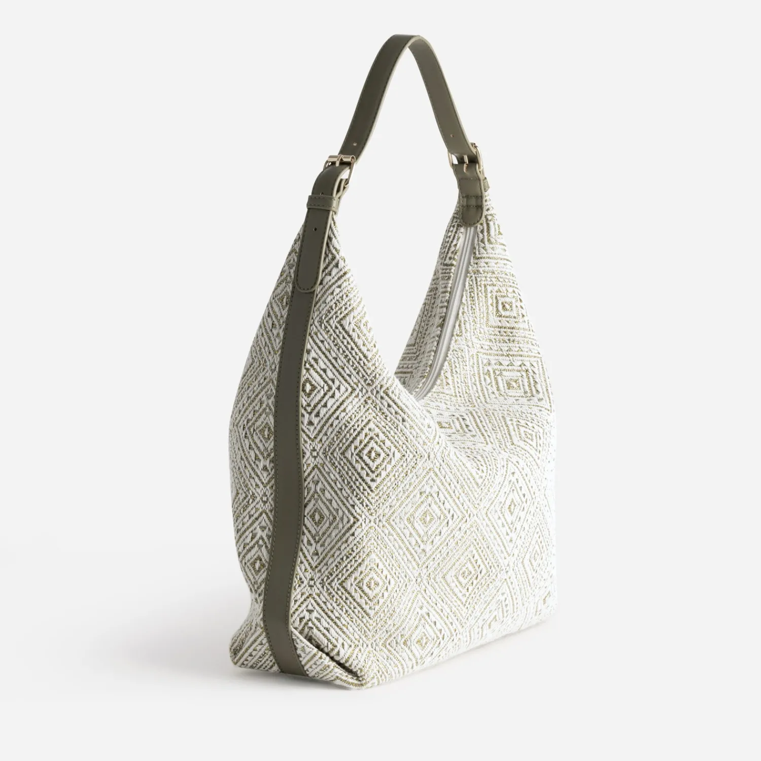 Eram Sacs Cabas^Grand sac brodé KAKI