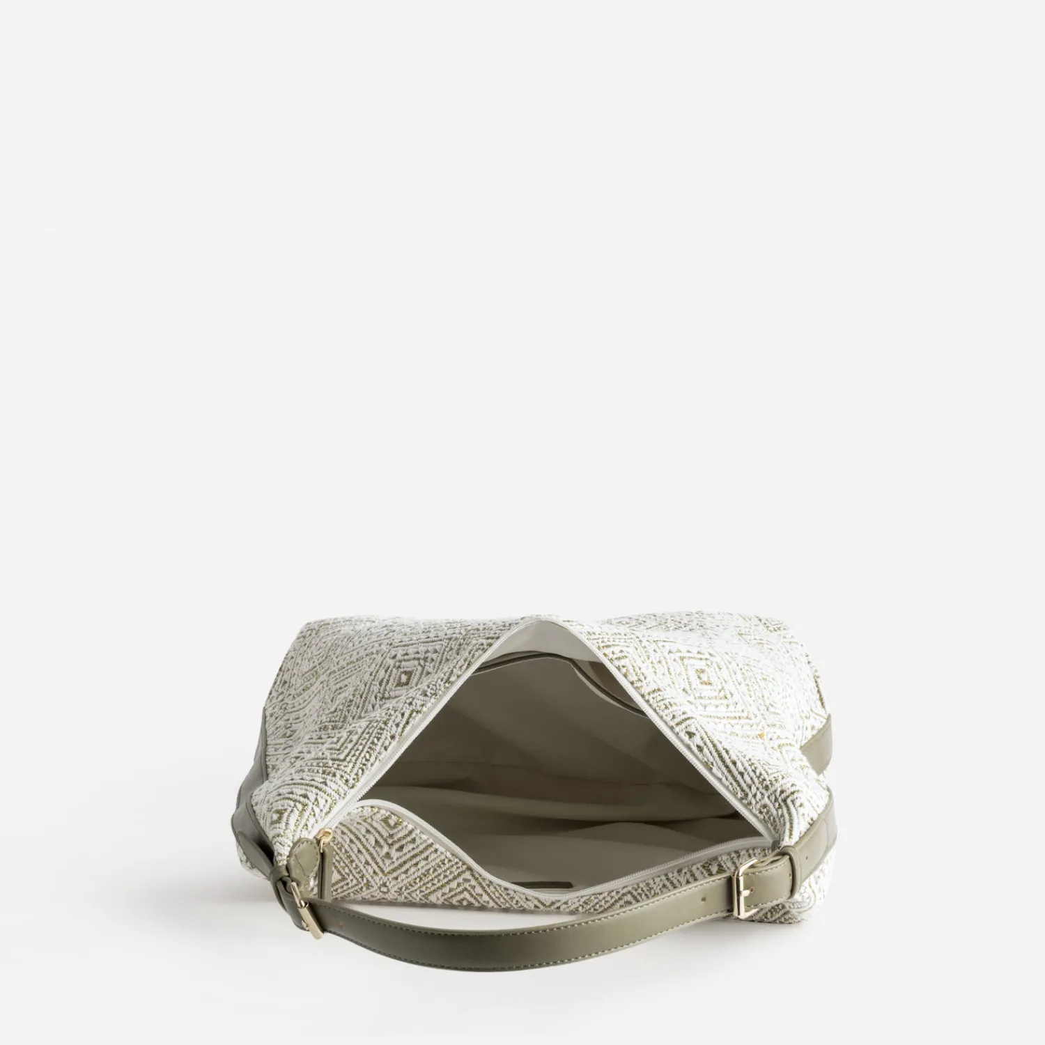 Eram Sacs Cabas^Grand sac brodé KAKI