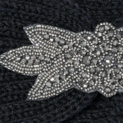 Texto Chapeaux, Bonnets & Casquettes^Headband-bijou en maille NOIR