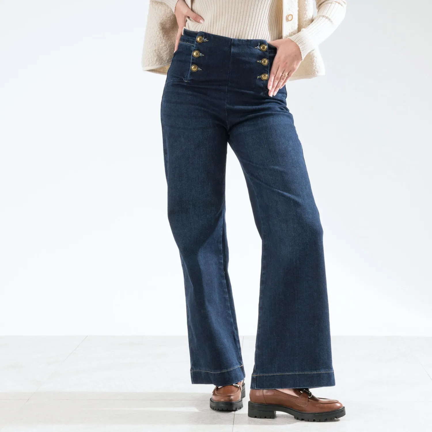 Texto Pantalons & Jeans^Jean brut à pont BLEU