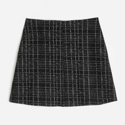 Texto Jupes^Jupe courte à pont e façon tweed NOIR