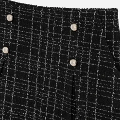 Texto Jupes^Jupe courte à pont e façon tweed NOIR