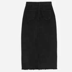 Texto Jupes^Jupe longue en jean NOIR