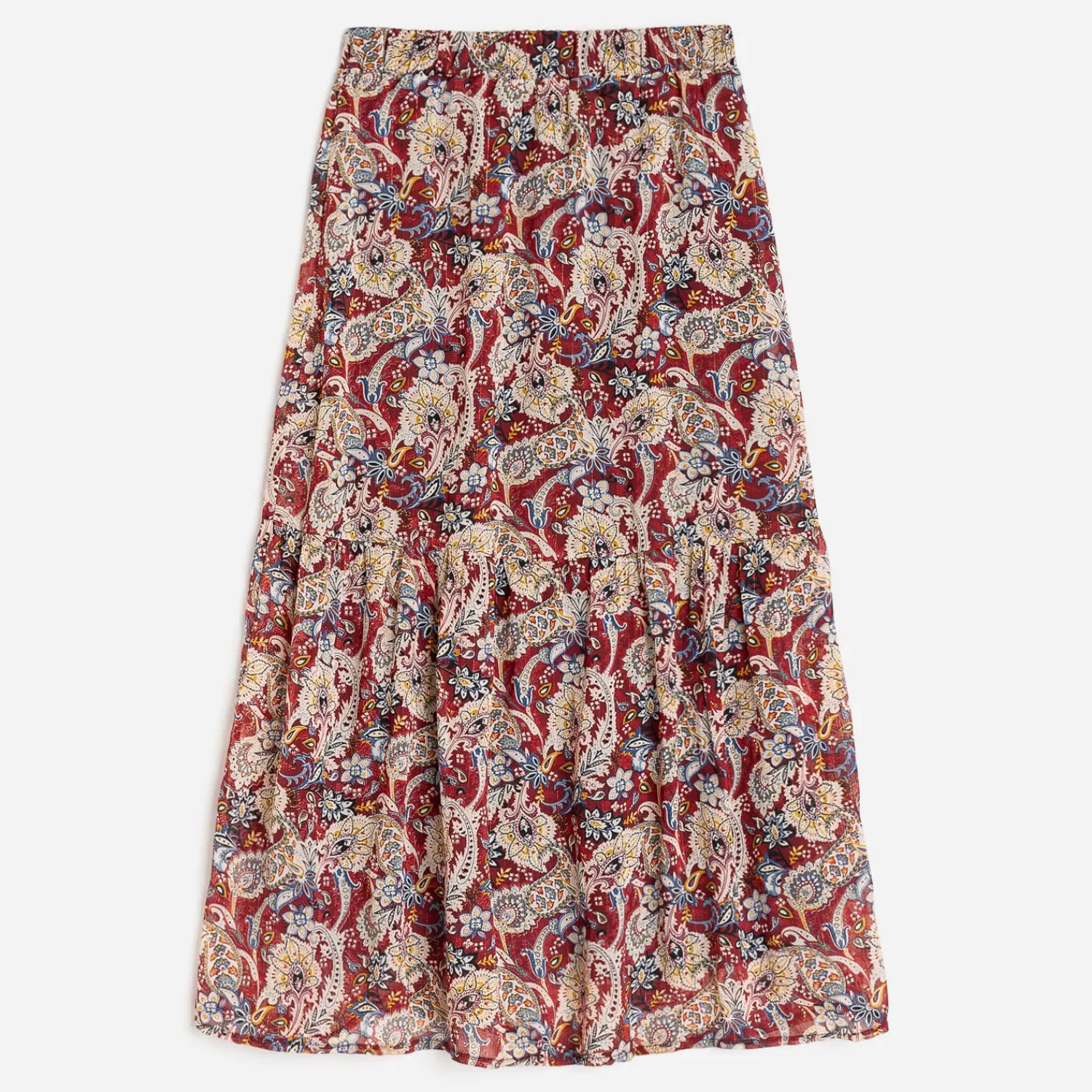 Texto Jupes^Jupe longue à motif cachemire floral ROUGE