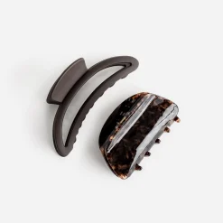 Eram Accessoires^Lot de 2 pinces-crabe marron et écailles NOIR
