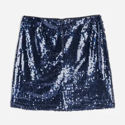 Texto Jupes^Mini jupe marine en sequins BLEU