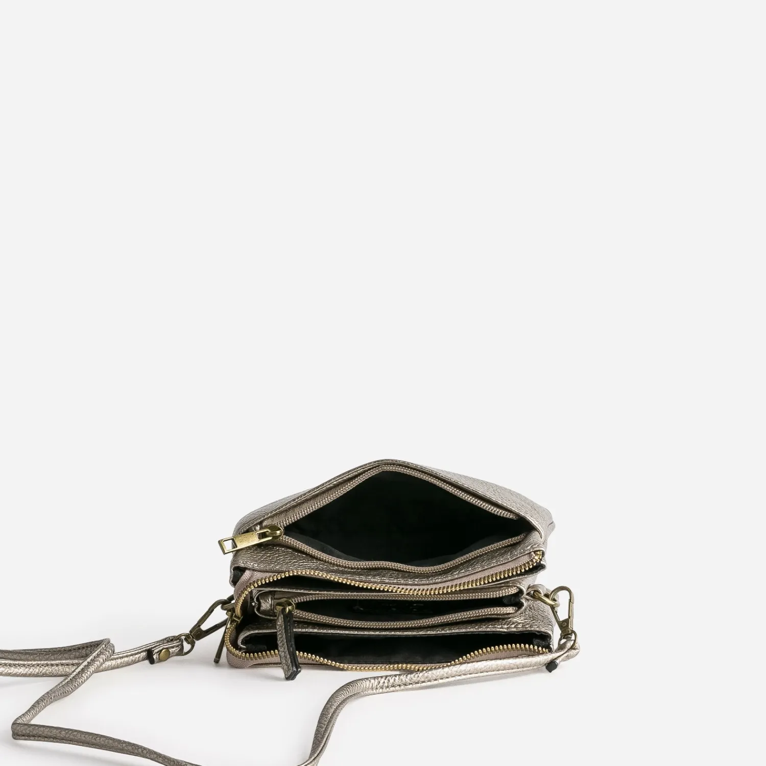 Eram Petite Maroquinerie^Mini sac taupe métallisé 6 compartiments MARRON