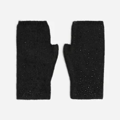 Texto Gants & Parapluie^Mitaines es tricot décor strass NOIR