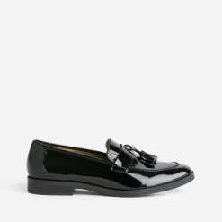 Eram Flex Mocassins/Slippers^Mocassin à glands verni en cuir NOIR