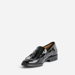 Eram Flex Mocassins/Slippers^Mocassin à glands verni en cuir NOIR