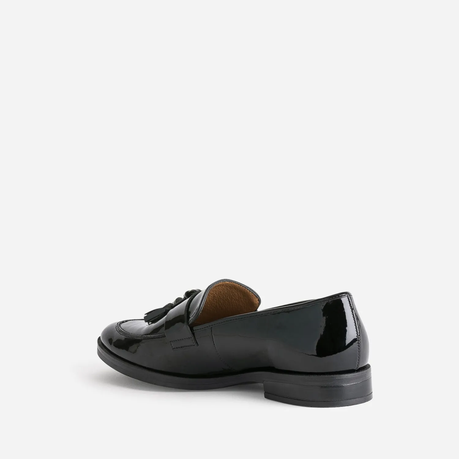 Eram Flex Mocassins/Slippers^Mocassin à glands verni en cuir NOIR