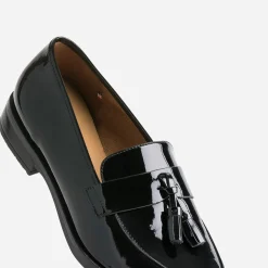 Eram Flex Mocassins/Slippers^Mocassin à glands verni en cuir NOIR