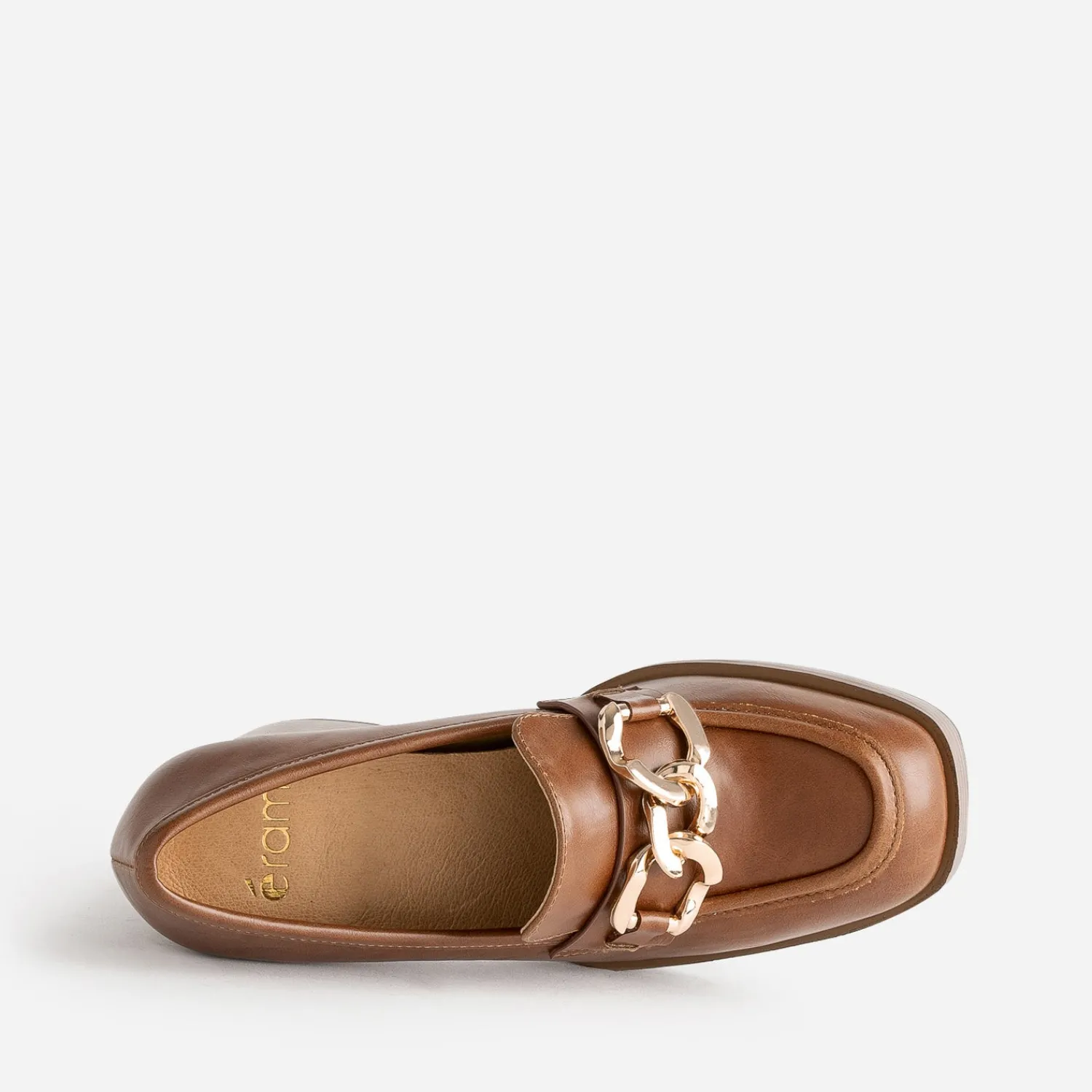 Eram Escarpins^Mocassin à talon éco-conçu avec maxi chaîne CAMEL