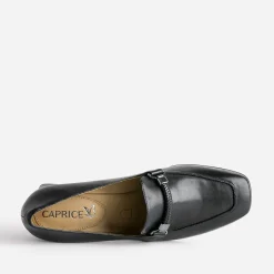 Caprice Escarpins^Mocassin à talon en cuir NOIR