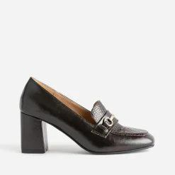 Eram Escarpins^Mocassin à talon verni MARRON
