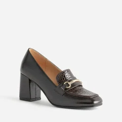 Eram Escarpins^Mocassin à talon verni MARRON