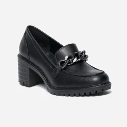 Texto Escarpins^Mocassin à talon NOIR