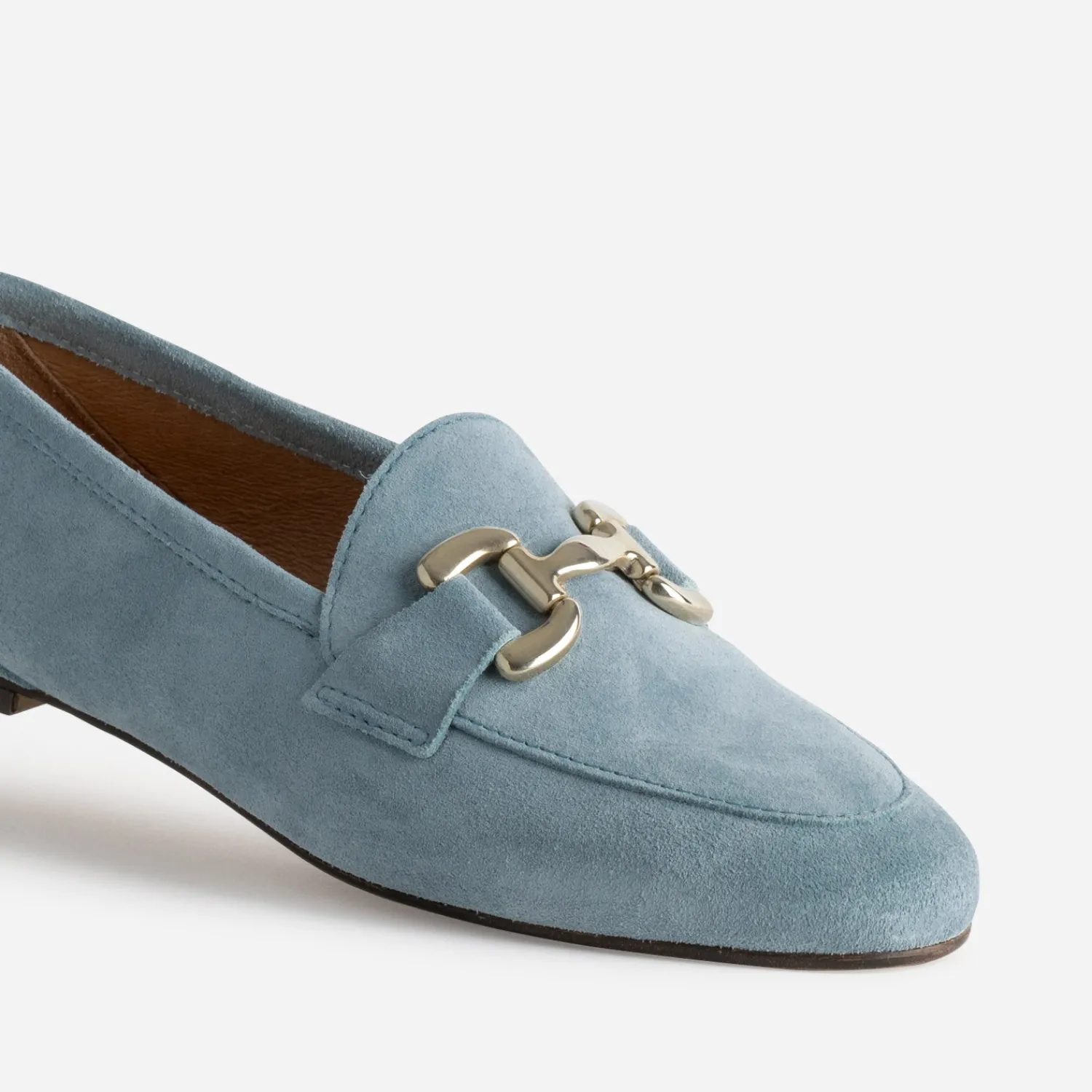 Eram Mocassins/Slippers^Mocassin baby blue en cuir velours BLEU