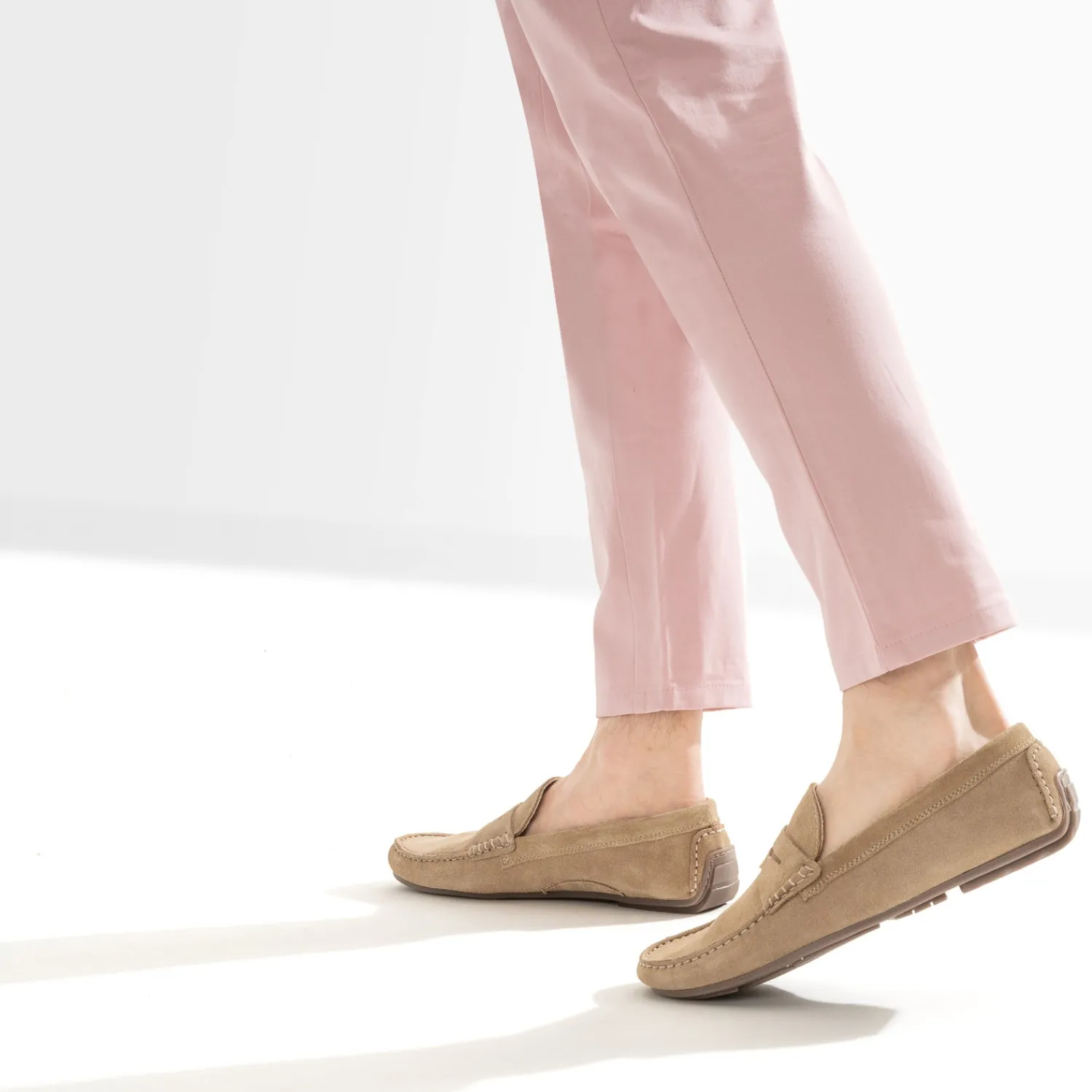 Eram Mocassins^Mocassin éco-conçu en cuir velours BEIGE
