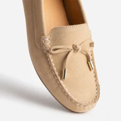 Eram Mocassins/Slippers^Mocassin cuir velours petit nœud BEIGE