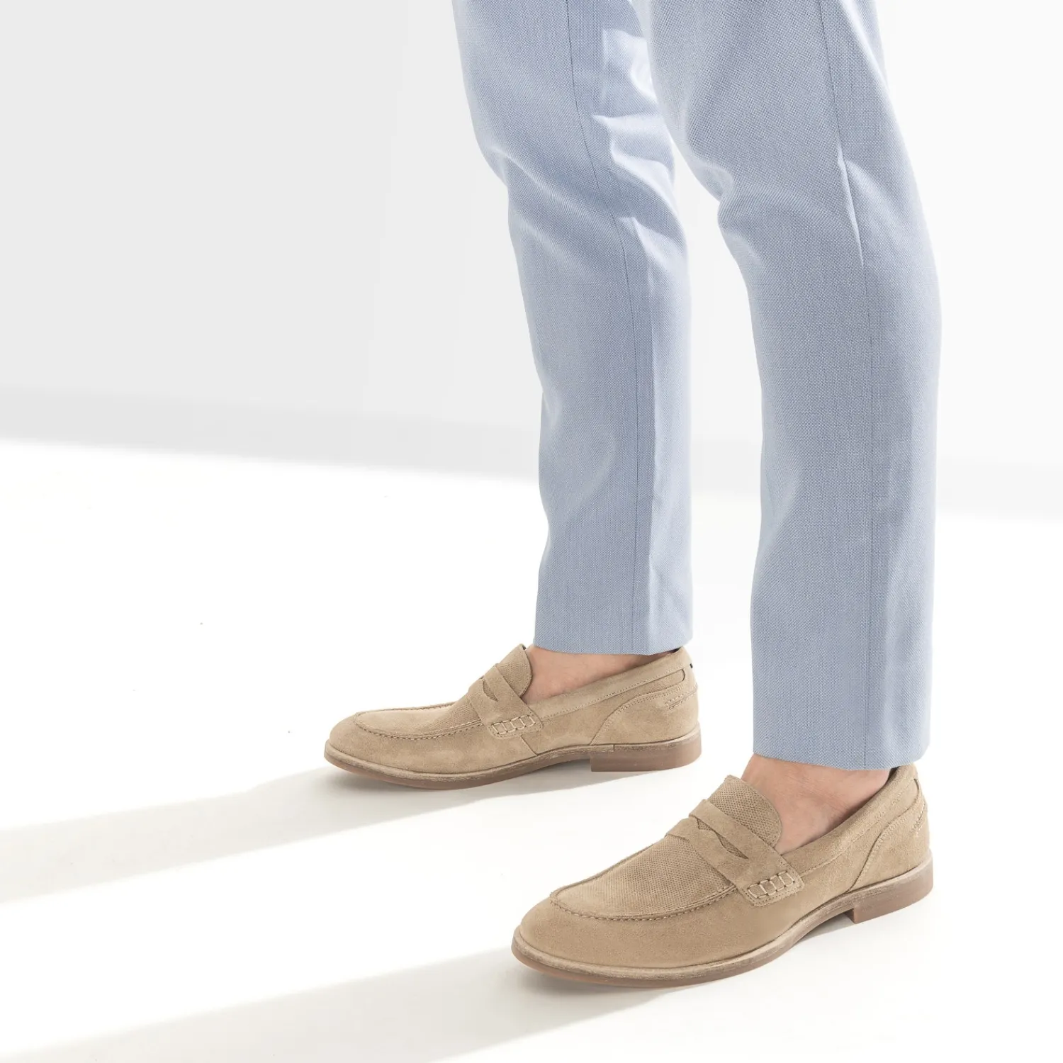 Eram Mocassins^Mocassin cuir velours éco-conçu BEIGE