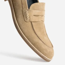 Eram Mocassins^Mocassin cuir velours éco-conçu BEIGE