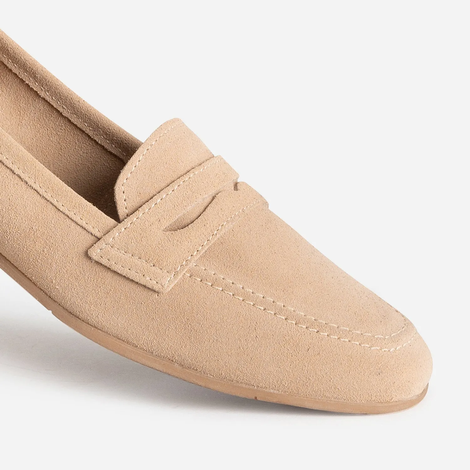 Eram Mocassins/Slippers^Mocassin cuir velours BEIGE