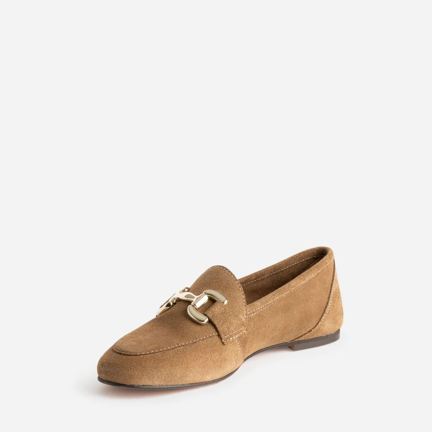 Eram Mocassins/Slippers^Mocassin beige foncé en cuir velours MARRON